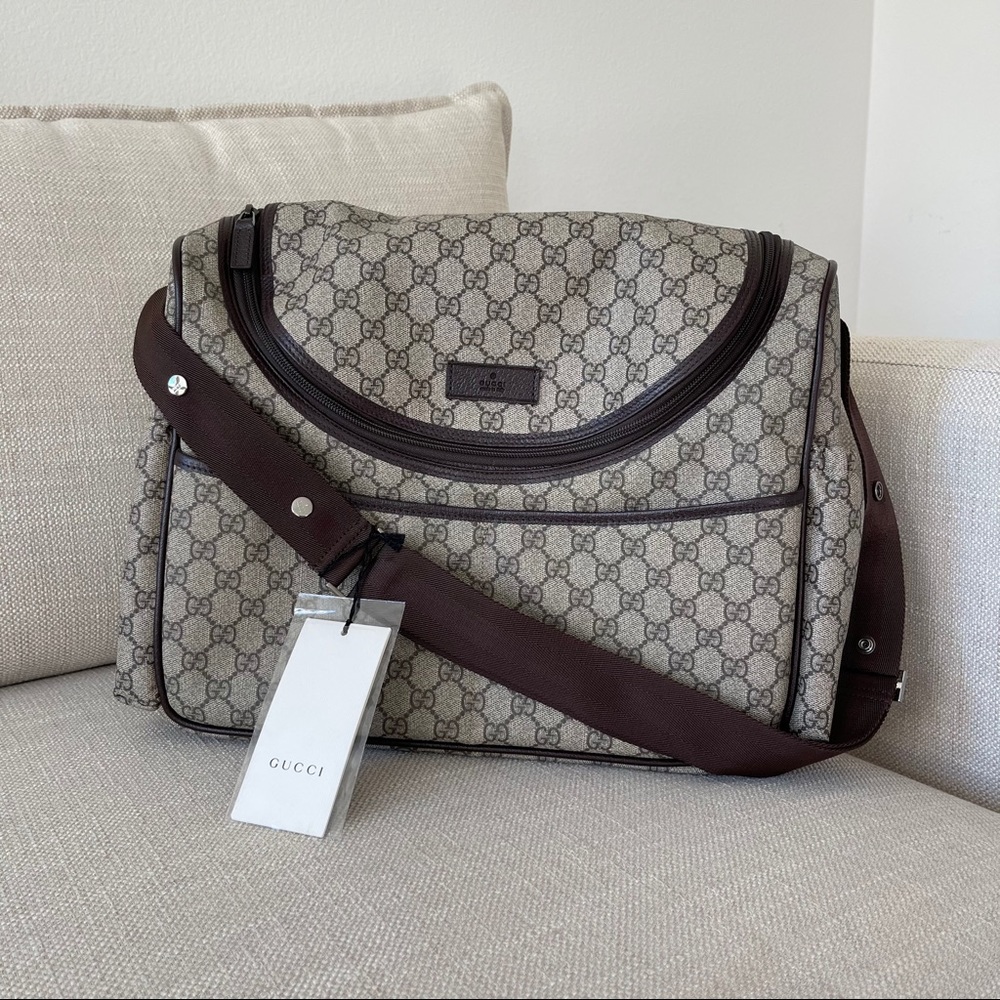 Gucci Tan GG Supreme Diaper Bag